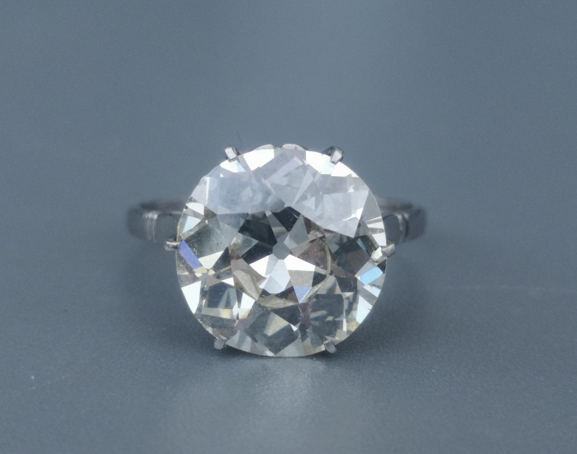 French 5.5 carat old cut diamond solitaire in platinum