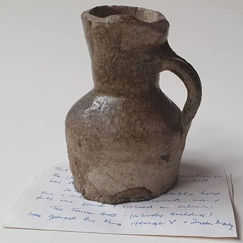 Mediaeval glazed pottery jug