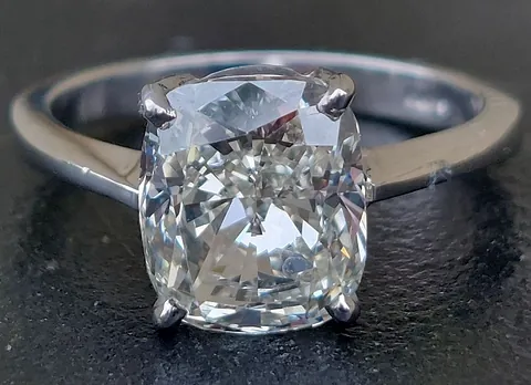 certified 3.7 carat cushion cut diamond solitaire ring