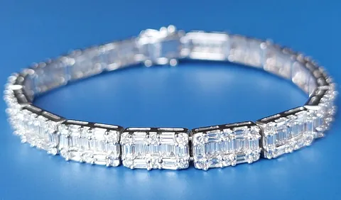 modern diamond set white gold bracelet
