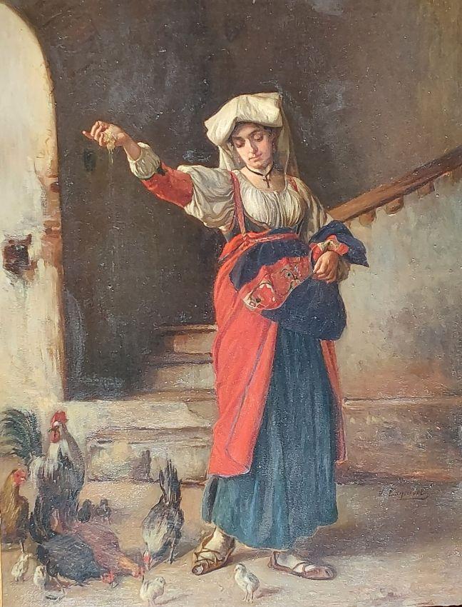 19th century oil on panel by the Spanish artist, Vicente Esquivel