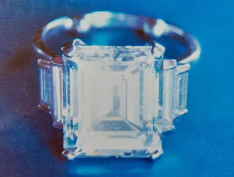 7.57 carat rectangular diamond solitaire